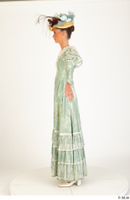  Photos Woman in Historical Dress 4 19th Century Green Dress a poses whole body 0003.jpg